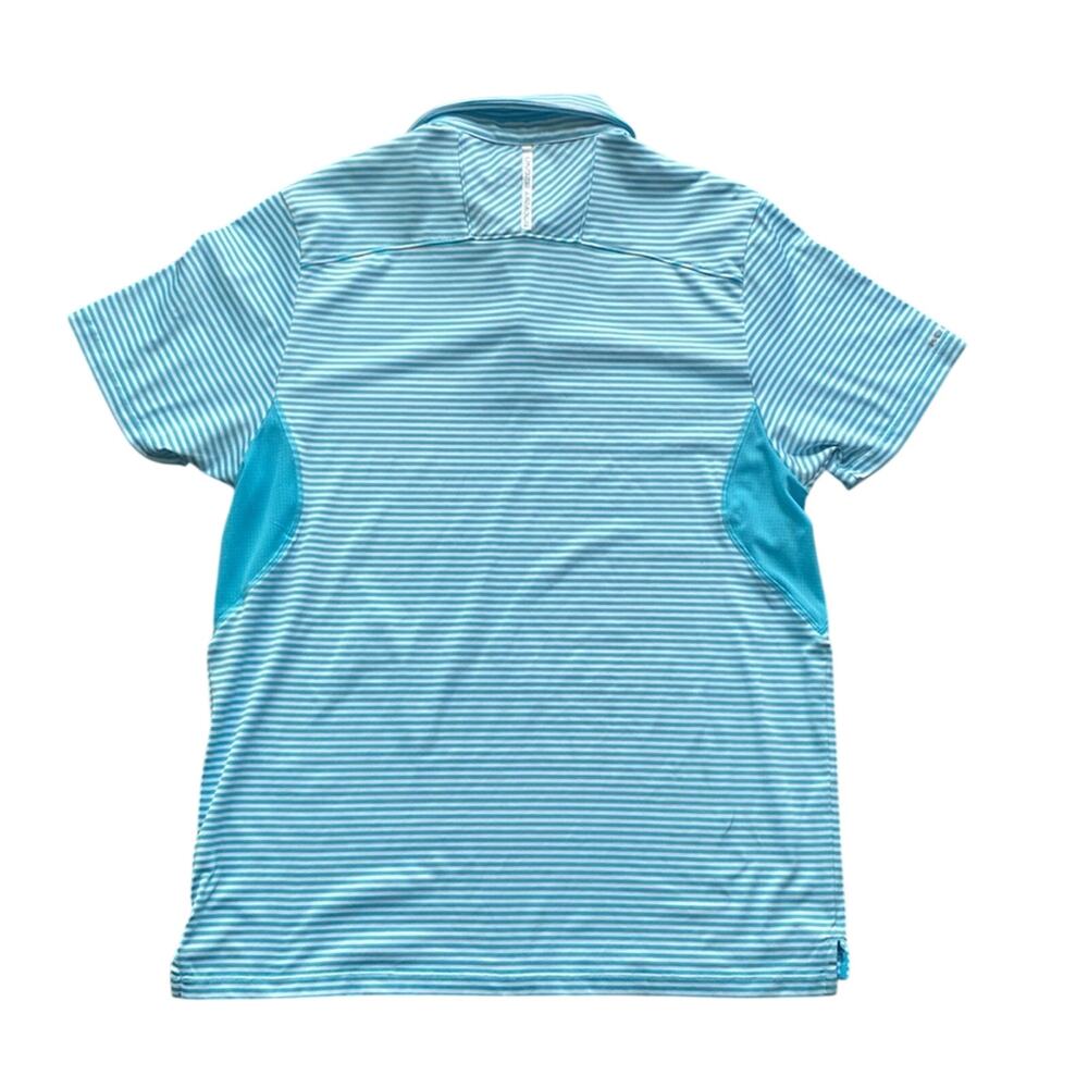 UNDER ARMOUR Striped Polo Shirt Mens Sz Large Blue White Golf - Picture 5 of 6